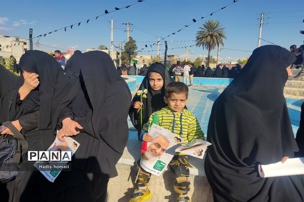 مراسم تشییع شهیدگمنام همزمان با روز شهادت حضرت زهرا(س) در شهرستان فسا