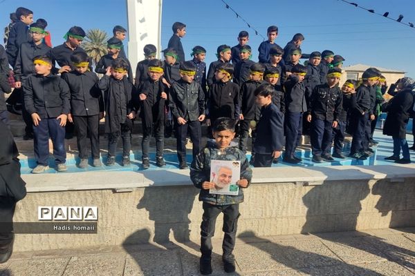 مراسم تشییع شهیدگمنام همزمان با روز شهادت حضرت زهرا(س) در شهرستان فسا