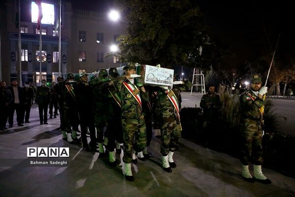 تشییع پیکر سه شهید گمنام در دانشگاه افسری امام علی(ع)