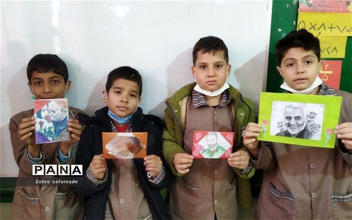 روایت دانش‌آموزان دبستان امام‌حسن مجتبی(ع) رودهن از شهید سلیمانی/فیلم