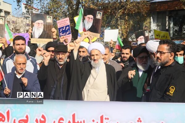 راهپیمایی مردمی در شهرستان ساری
