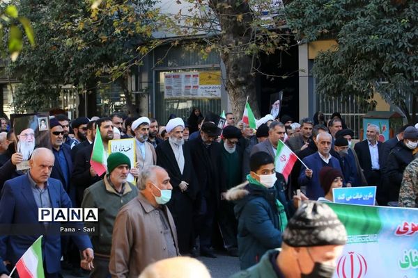 راهپیمایی مردمی در شهرستان ساری