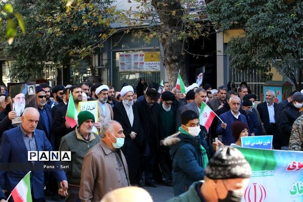 راهپیمایی مردمی در شهرستان ساری