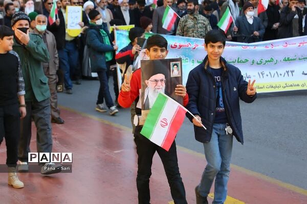 راهپیمایی مردمی در شهرستان ساری