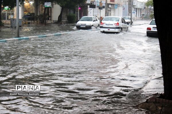 بارش باران و آبگرفتگی معابر در بوشهر