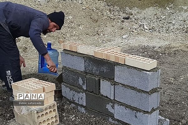 آیین خشت‌گذاری مدرسه ۱۴ کلاسه خیرساز زنده یاد کیقباد علی یوسفی در شهر رودهن