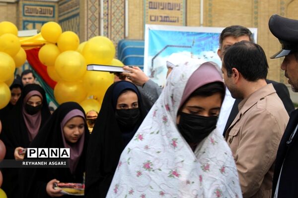 مراسم بدرقه اردوی «زیارت‌‌اولی‌ها» به مقصد مشهد مقدس