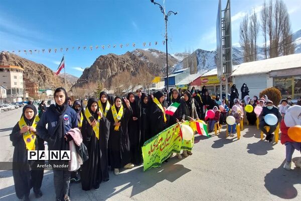 راهپیمایی ۲۲ بهمن در شهر بلده نور
