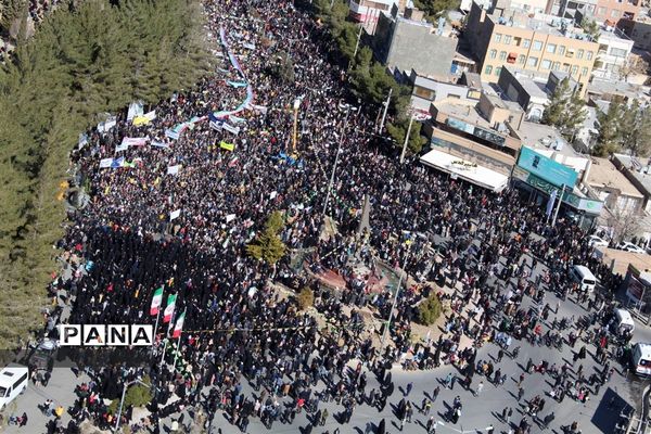 عکس هوایی از مراسم راهپیمایی 22بهمن در بیرجند