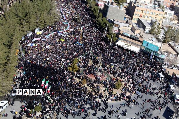 عکس هوایی از مراسم راهپیمایی 22بهمن در بیرجند