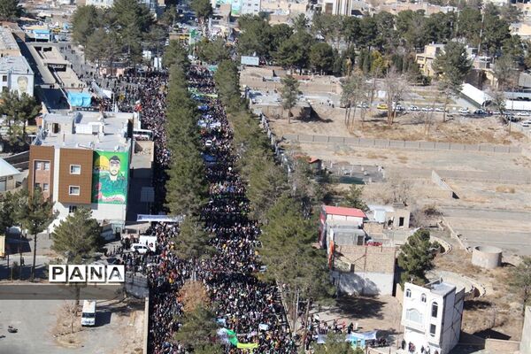عکس هوایی از مراسم راهپیمایی 22بهمن در بیرجند