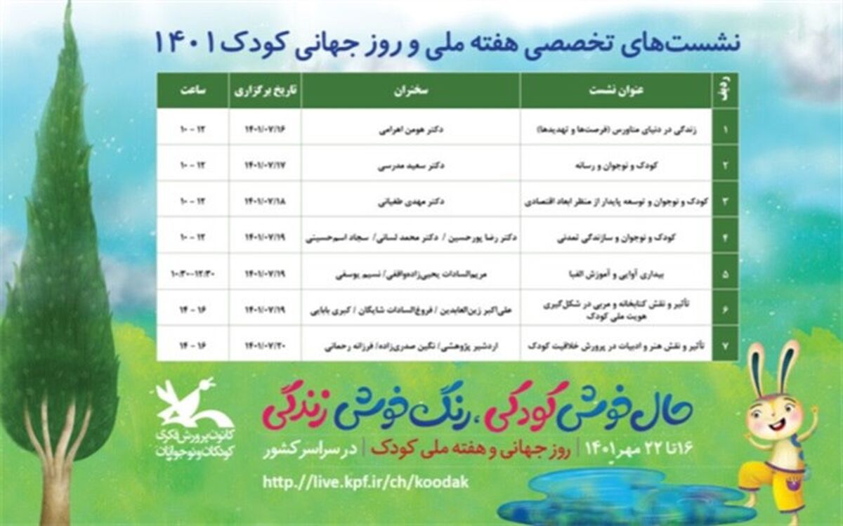 هفت نشست تخصصی در هفته ملی کودک در کانون پرورشی