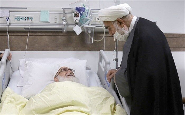 عیادت حجت‌الاسلام والمسلمین محمدی‌گلپایگانی از آیت‌الله نوری همدانی