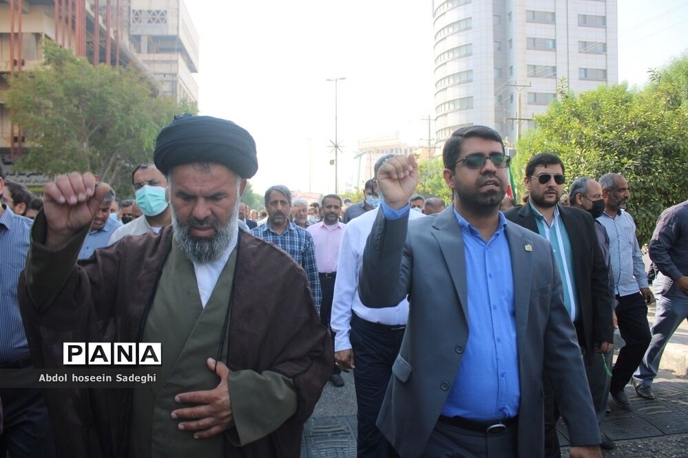 راهپیمایی مردم بوشهر و تجدید بیعت با آرمان‌های انقلاب اسلامی