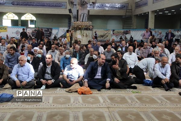 مراسم نمازجمعه و تشییع پیکرشهیدمدافع حرم باحضور استاندارتهران در اسلامشهر