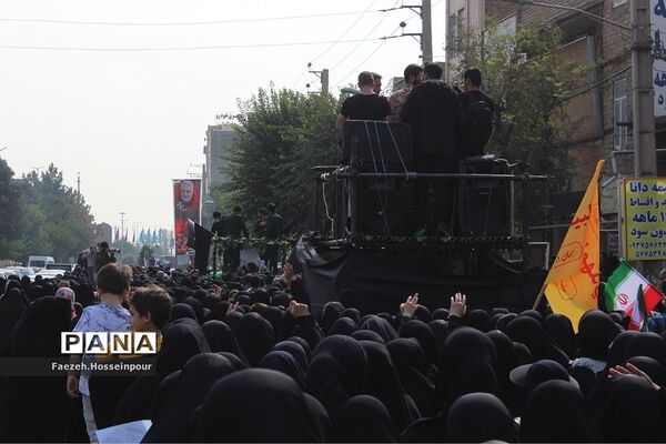 مراسم تشییع و وداع با «شهید امیر‌کمندی» در شهرستان بهارستان