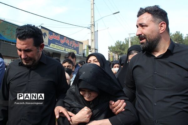 مراسم تشییع و وداع با «شهید امیر‌کمندی» در شهرستان بهارستان
