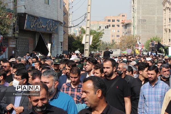 مراسم تشییع و وداع با «شهید امیر‌کمندی» در شهرستان بهارستان