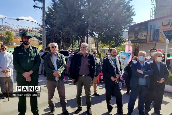 راهپیمایی ۱۳ آبان، با شعار «حماسه ایستادگی، مقاومت و استکبارستیزی» در رودهن