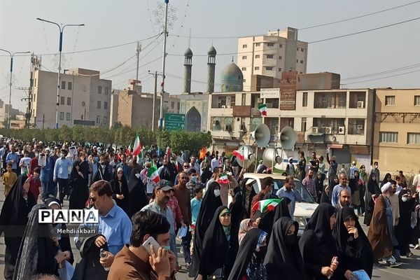 اهوازی‌ها در راهپیمایی ۱۳ آبان حماسه آفریدند