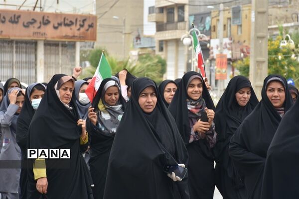 راهپیمایی ۱۳ آبان در شهر گله‌دار استان فارس