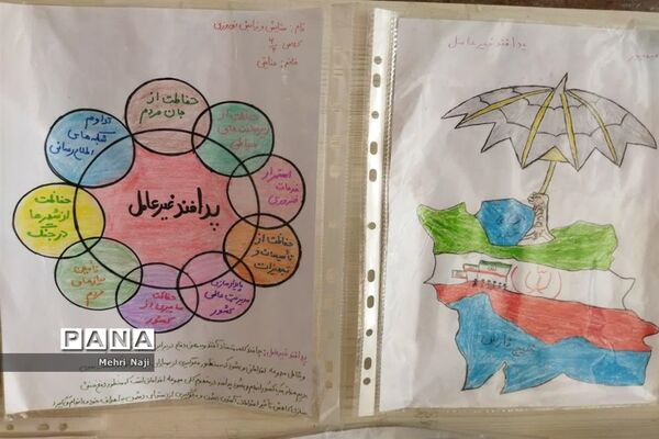 نمایشگاه نقاشی با موضوع پدافندغیرعامل در آموزشگاه نشاط اسلامشهر