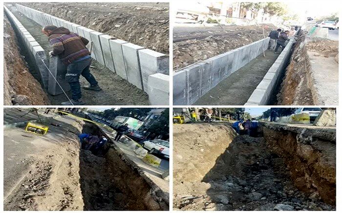 عملیات عمرانی خیابان سعدی زنجان در راستای رفع آبگرفتگی است