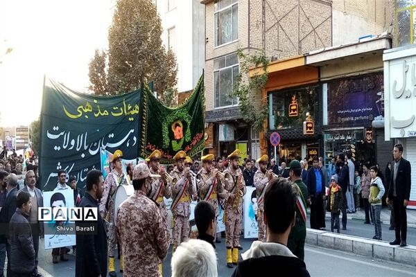 تشییع باشکوه شهید بسیجی مدافع امنیت حسن براتی در کاشمر