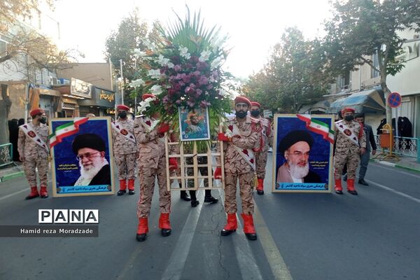 تشییع باشکوه شهید بسیجی مدافع امنیت حسن براتی در کاشمر