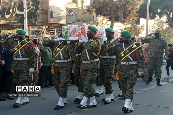 تشییع باشکوه شهید بسیجی مدافع امنیت حسن براتی در کاشمر