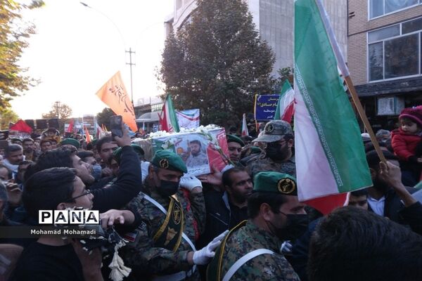 تشییع باشکوه شهید بسیجی مدافع امنیت حسن براتی در کاشمر