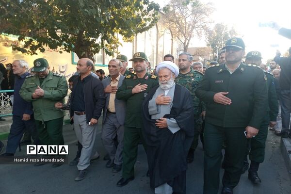 تشییع باشکوه شهید بسیجی مدافع امنیت حسن براتی در کاشمر