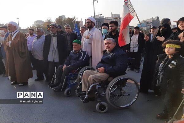 مراسم تشییع پیکر شهید حسن براتی در مشهد مقدس