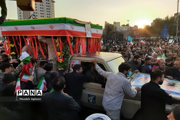 مراسم تشییع پیکر شهید حسن براتی در مشهد مقدس