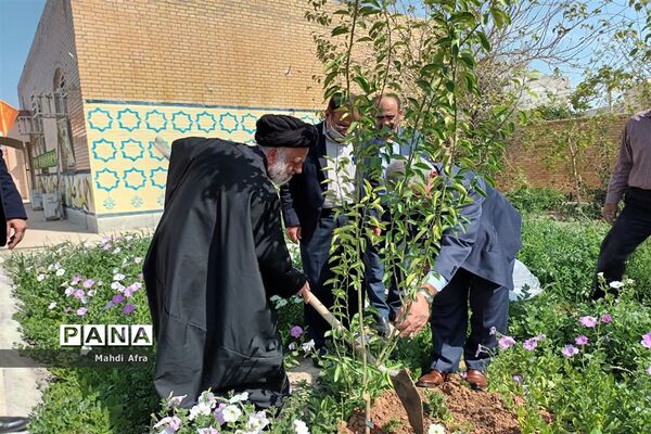 کاشت چند اصله درخت به مناسبت روز درختکاری در اداره آموزش و پرورش بهبهان