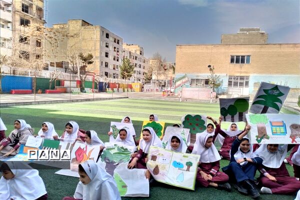 مراسم روز درختکاری در مدرسه پروین اعتصامی شهرستان قدس