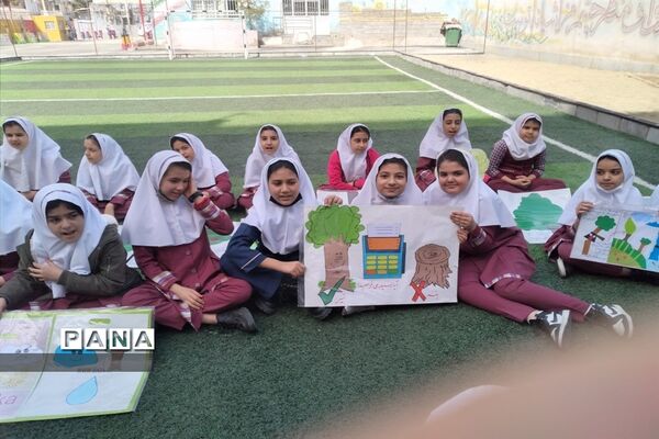 مراسم روز درختکاری در مدرسه پروین اعتصامی شهرستان قدس