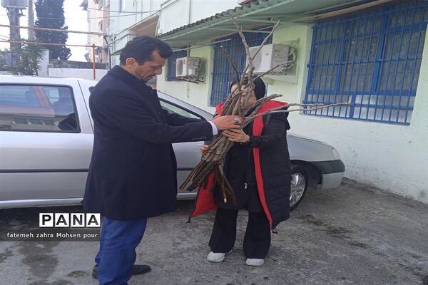 کاشت ۳۱۳ اصله نهال (هردانش‌آموز یک نهال)در روز درختکاری