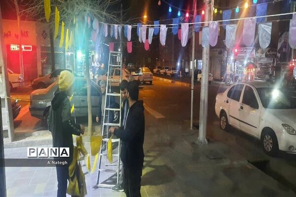 آماده‌سازی فضای محله‌ها برای جشن بزرگ نیمه شعبان