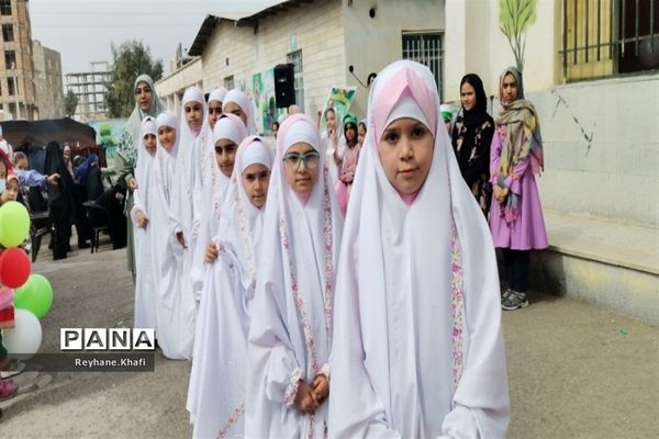 جشن نیکوکاری و درختکاری  در مدرسه مسلم صادقی شریف‌آباد پاکدشت