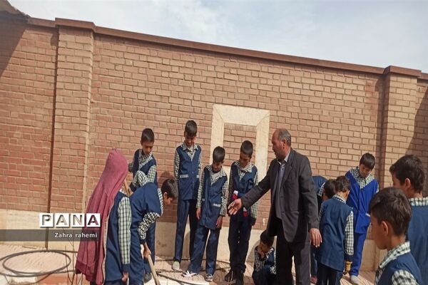مراسم روز درختکاری در مدرسه جلوه حق و شهدای برکت طغان بخش جوادآباد