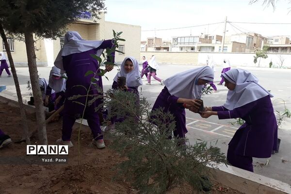 پویش درختکاری دبستان عفت ناحیه یک