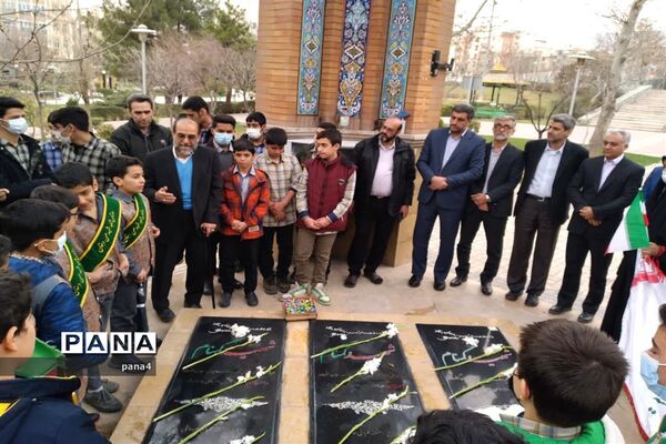 آیین غبار روبی  یادمان شهدای گمنام بوستان پلیس همزمان با گرامیداشت روز شهدا