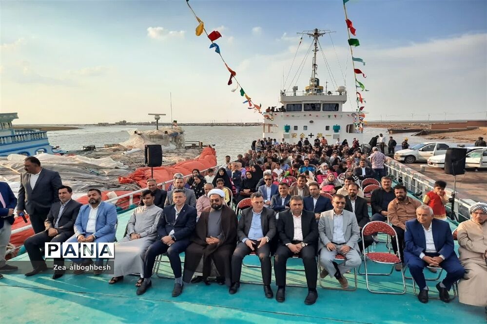 برگزاری مراسم جشن نوروزگاه شهرستان شادگان بر روی عرشه کشتی شایما 