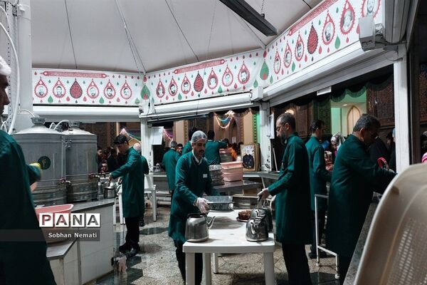 زیارت با صرف چای نبات زیر سایه حضرت