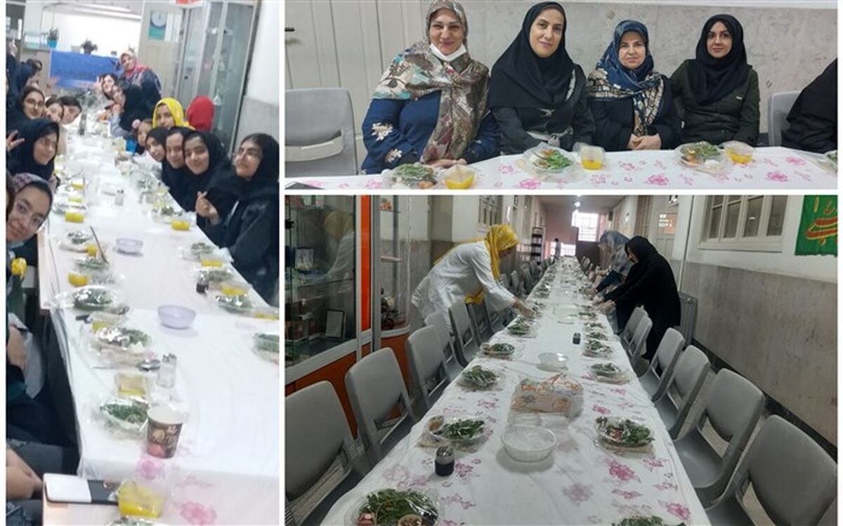 افطار دانش‌آموزان دبیرستان دخترانه شهید محراب تهران با هم‌کلاسی‌هایشان