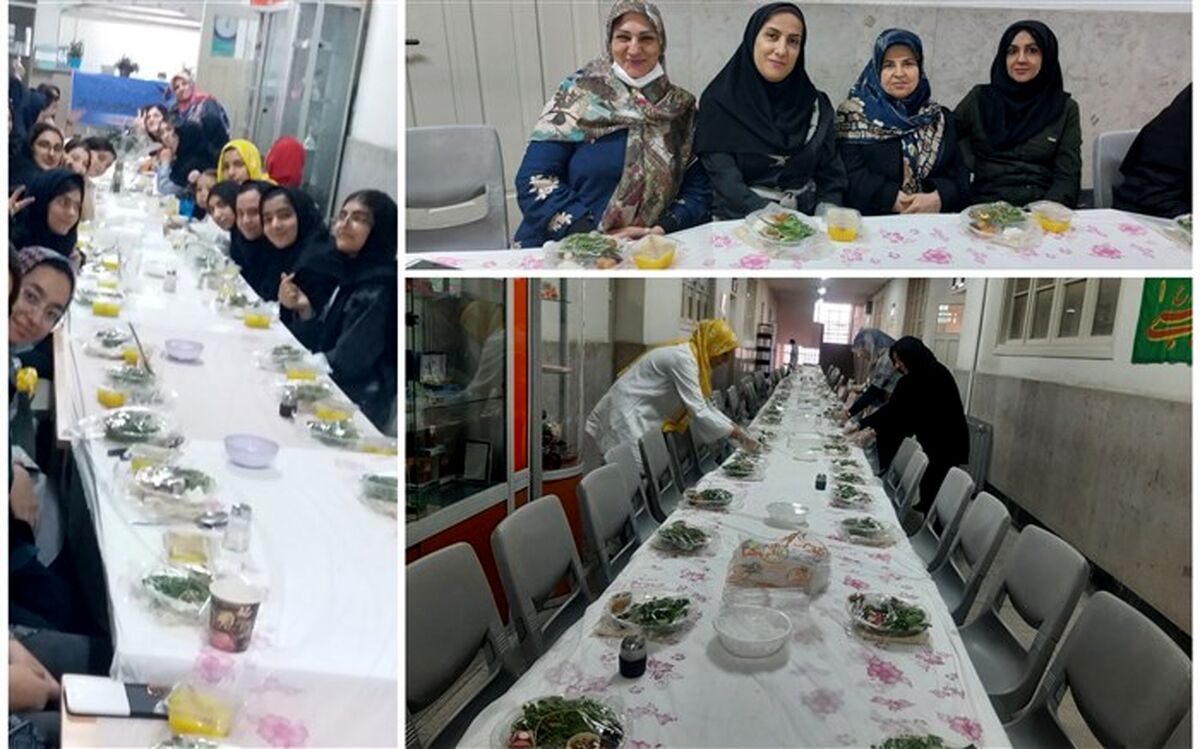 افطار دانش‌آموزان دبیرستان دخترانه شهید محراب تهران با هم‌کلاسی‌هایشان
