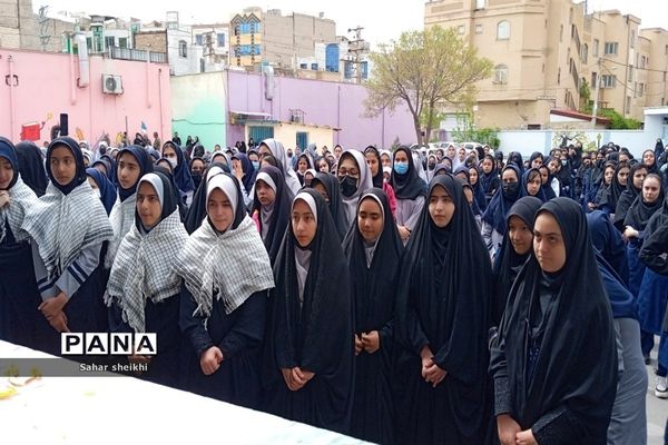 وداع با پیکر شهید گمنام در مدارس ملارد