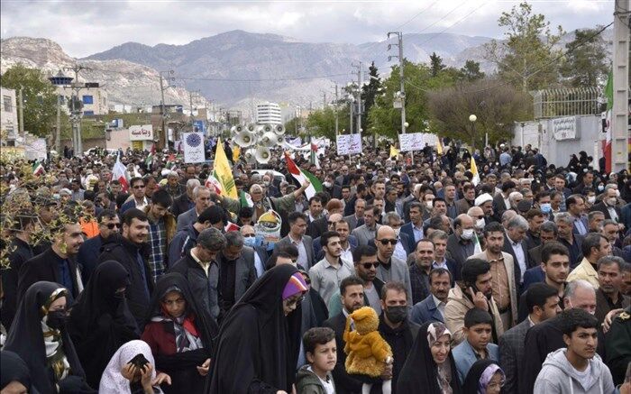 راهپیمایی روز جهانی قدس در ایوان برگزار شد/فیلم