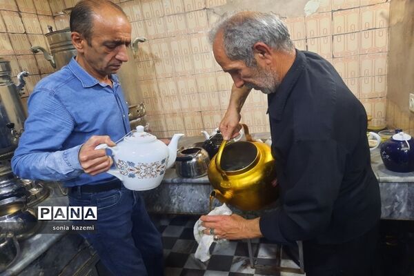 مراسم عزاداری و برپایی سفره افطاری در ساری